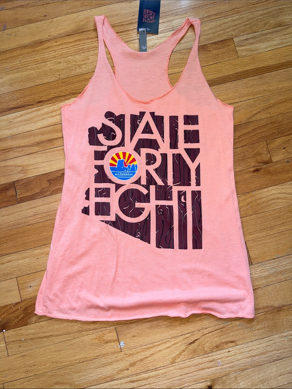 Arizona State 48 Peach Graphic Racerback Tank Top -